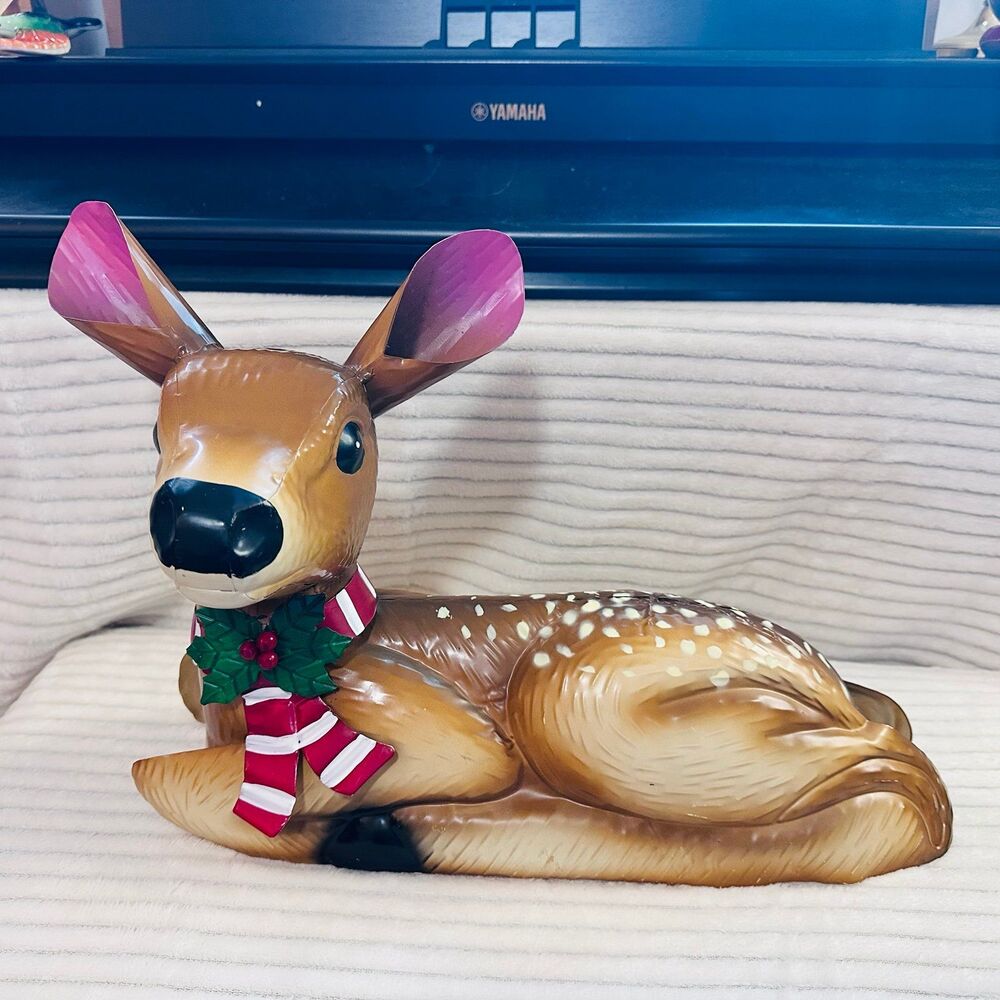 Red Shed Metal Christmas Sleeping Fawn